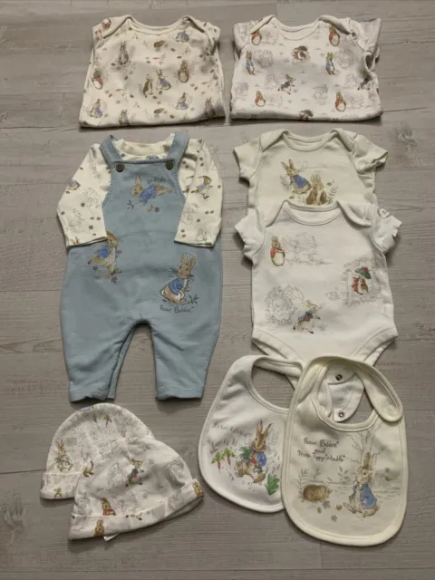 Baby Clothes Bundle 0-3 Months Peter Rabbit Sleepsuit Girl Boy Pjs Babygrow Set