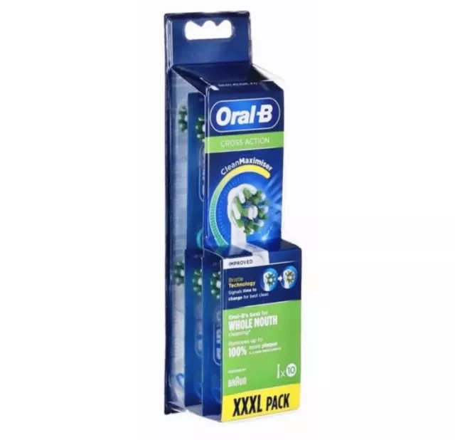 Oral-B CrossAction Aufsteckbürsten 10x Zahnbürstenaufsatz CleanMaximiser weiß 2