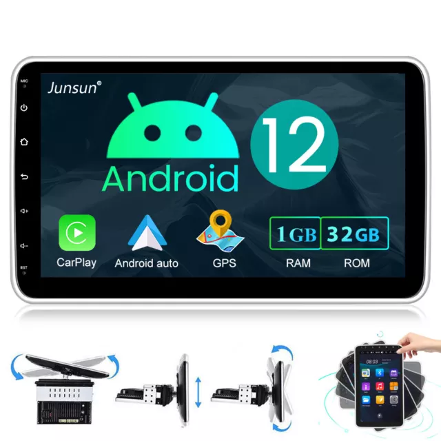 10 Zoll 1 DIN Android 12 Autoradio GPS Navi BT WiFi drehbarer Bildschirm 1+32GB