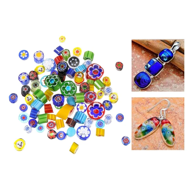 Mosaik Glas Cabochons halbrunde Kupplung Perlen gemischte Farbe 50g
