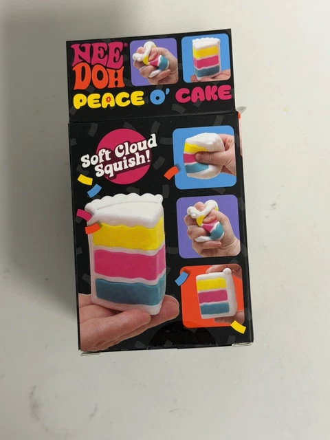 NEEDOH PEACE O' CAKE Squishy Toy NEE DOH Rainbow Cake Stress Ball New ...
