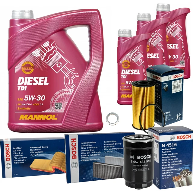 Filter Set Inspektionspaket MANNOL Diesel TDI 5W-30 - 8L Öl + MANN Filter