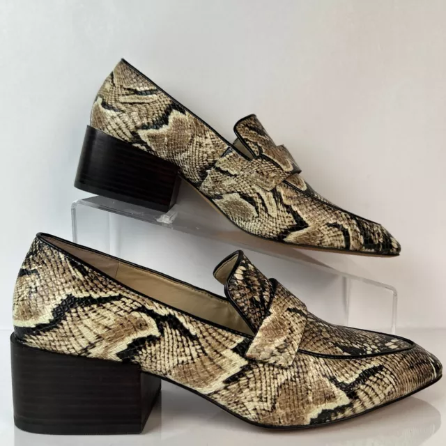 VINCE CAMUTO LOAFERS Womens 9M Adealia Snake Print Leather Flats Dress ...