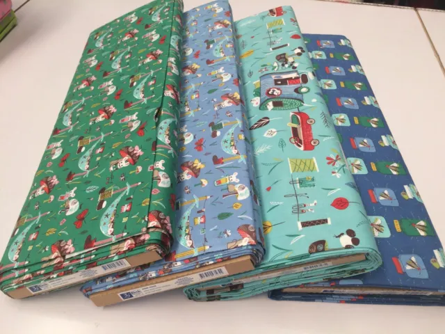 Birch  100% Cotton Fabric  - Mouse Camp Collection : Price Per 1/2 Metre