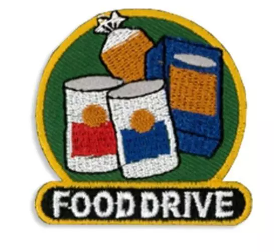 Girl Boy Cub FOOD DRIVE Donation Collection Fun Patches Badges SCOUT GUIDE Iron