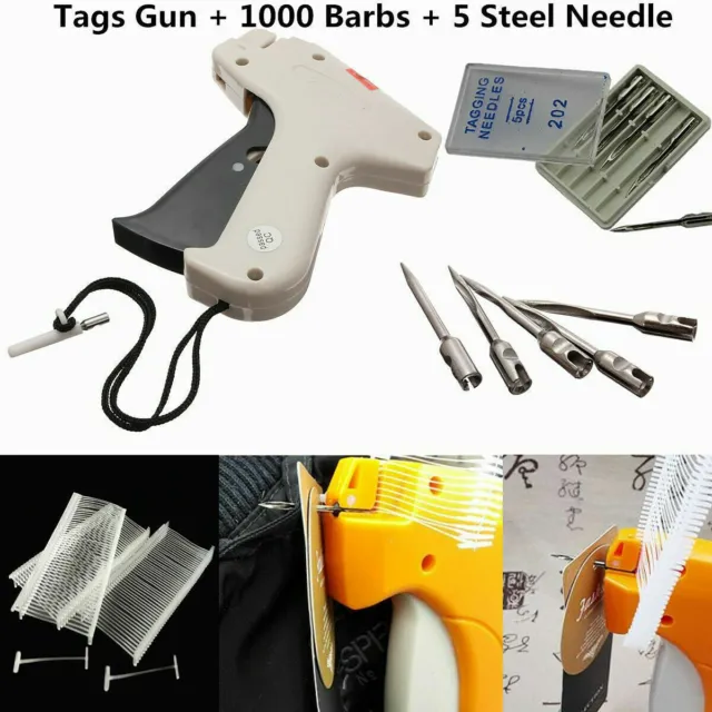 Clothes Regular Garment Price Label Tagging Tag Gun +1000 Barbs +5 Steel Needles