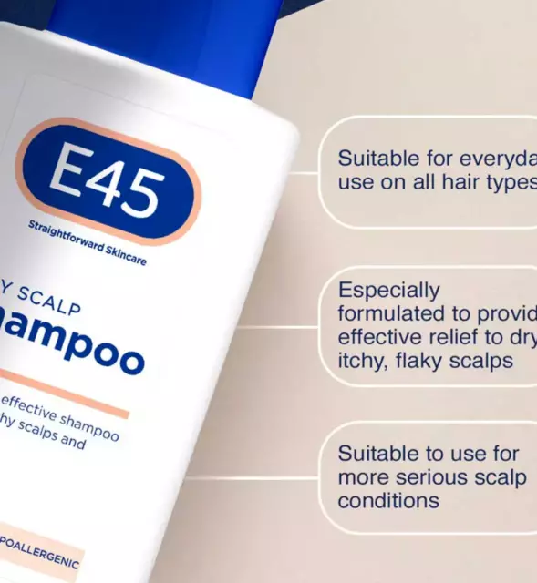 E45 Dermatological Dry Scalp Shampoo Perfume Free 200ml