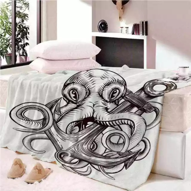 Long Tentacles Of Octopus 3D Warm Plush Fleece Blanket Picnic Sofa Couch