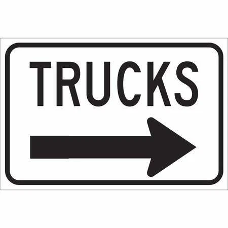 BRADY 124470 Traffic Sign, 12 in H, 18 in W, Aluminum, Rectangle, English,