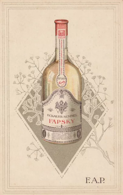 Carte Publicitaire Alcool '' Les Fils d'Auguste PEUREUX ''