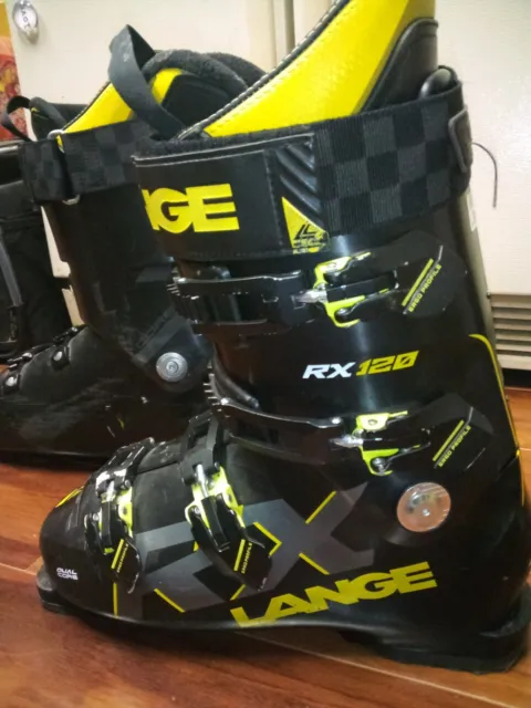 Lange RX 120 Dual Core Black Downhill Ski Boots Men's Size 28-28.5 Excellent