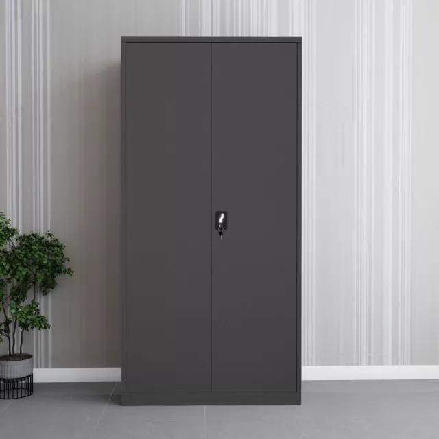 Metal Wardrobe Cabinet with Locking Door Steel Storage Cabinet for Home Office