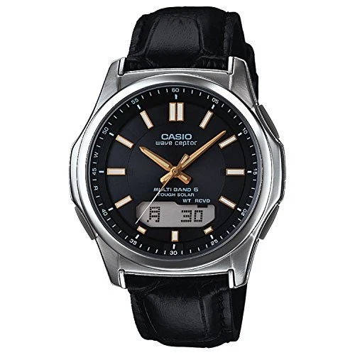 Montre Casio Wave Ceptor WVQ-620DBE-1A - Acier Inoxydable, Cadran Noir, Occasion Pour Homme