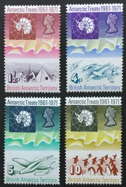 British Antarctic Territory QEII Antarctic Treaty 1971  SG38-SG41 Mi39-Mi42 MNH