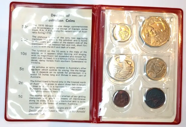 Australien  KMS 1970 Kursmünzensatz, ROAYAL AUSTRALIEN MINT 6 Münzen