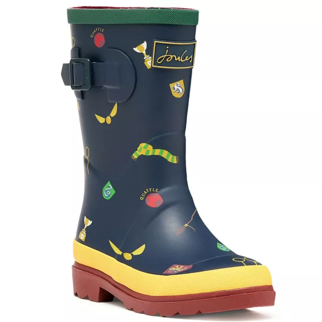 Joules Kids Spellbinding Outdoor Wellington Boots Wellies - Navy Quidditch