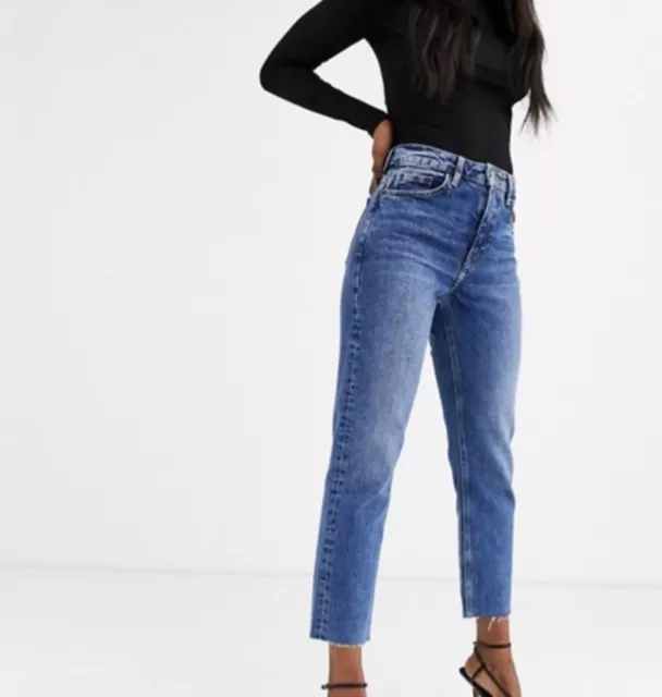 Topshop moto raw hotsell hem straight leg jeans