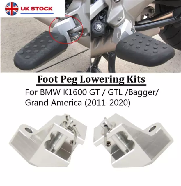 2x Motorcycle Passenger Footpeg Lowering Kit For BMW/Bagger/Grand America 11-20