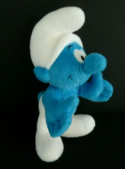 B6- DOUDOU PELUCHE SCHTROUMPF CLASSIC BRUSSELS PEYO TRUDI 1999 BLEU BLANC 21cm