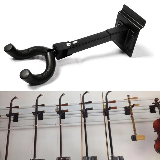 Support Mural Guitare En Noyer Noir - Lot De 2 - Pour Guitare Acoustique/électrique, Fixation Incluse