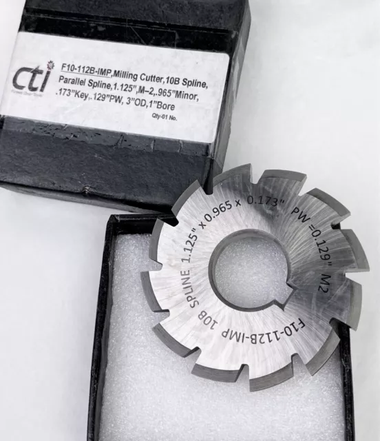 CTI F10-112B-IMP Milling Cutter , 10B Parallel Spine, 1.125" x 0.965 x 0.173"