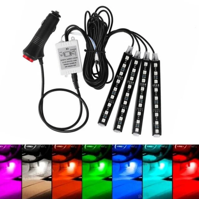 Accesorios interiores para tira de luz de automóvil 12 V 4 piezas atmósfera luz decorativa