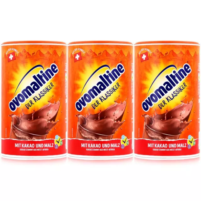 Ovomaltine Malzhaltiges Getränkepulver der Klassiker 500g mit Kakao (3er Pack)