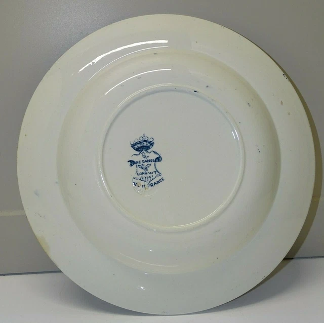 -BELLE ANCIENNE ASSIETTE CERAMIQUE LONGWY MESANGES DEMI CREUSE COLLECTION Déco 8