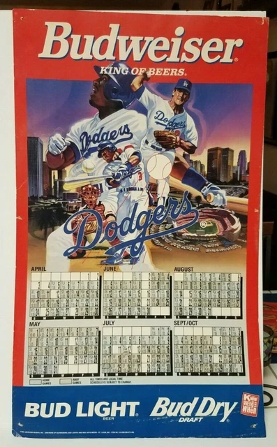 LOT 2 - Budweiser MLB Los Angeles Dodgers Baseball 16 Ounce Pint