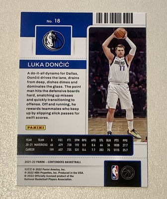 2021-22 PANINI CONTENDERS Luka Doncic Season Ticket #18 Dallas ...