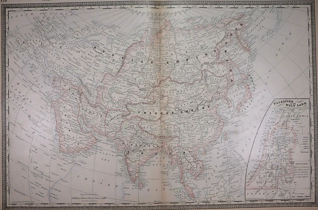 Authentic 1882 R McNally Atlas MAP ~ASIA ~ FreeS&H   Inv#151