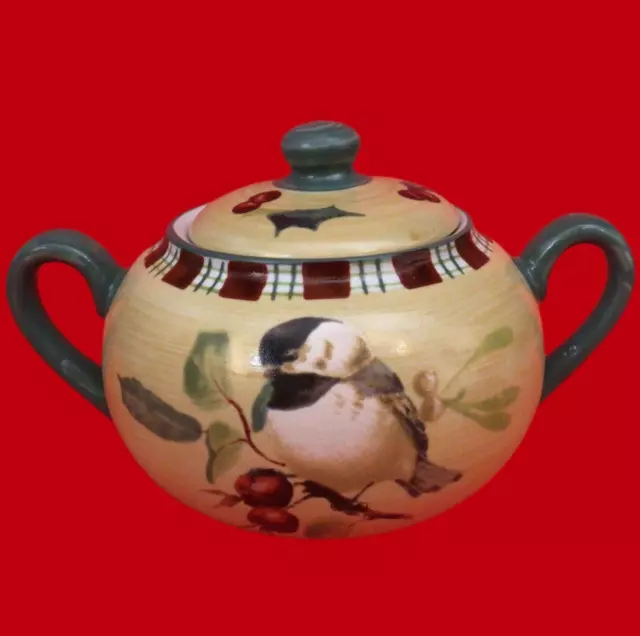 Lenox Winter Greetings Everyday Sugar Bowl Chickadee Catherine Mcclung