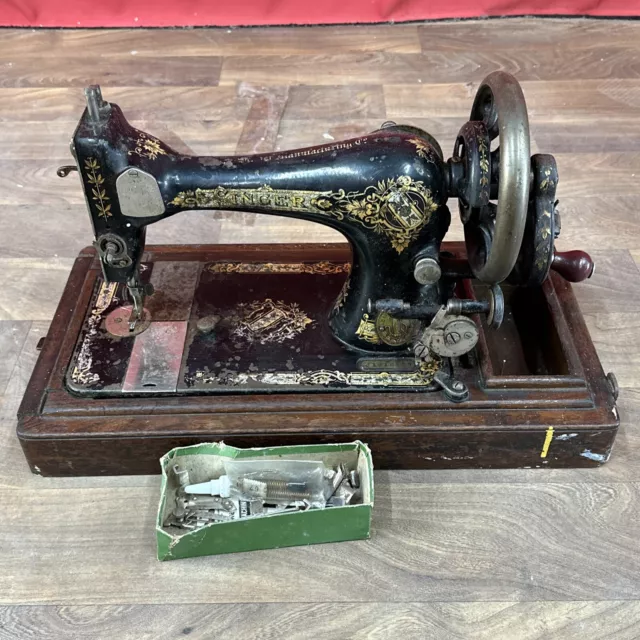 Singer 28k Mechanical Hand Crank 1905 Sewing Machine No Case Working Project