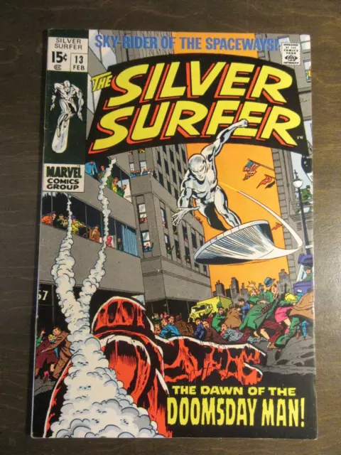 Silver Surfer #13 – Marvel - Vol 1 – Feb 1970 – Doomsday Man – Mid-Grade Range