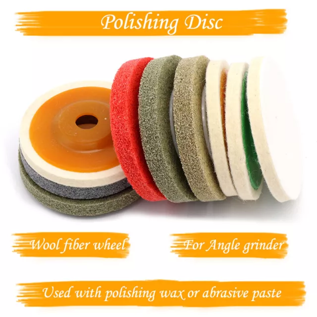 New 100mm 4 Inch Wool Buffing Pad Angle Grinder Polishing Wheel Felt Buffer Disc