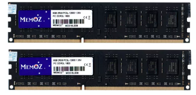 16GB DDR3 Desktop RAM 2x 8GB 1600MHz PC3L 12800U DIMM Memoz 5 Years Warranty 2