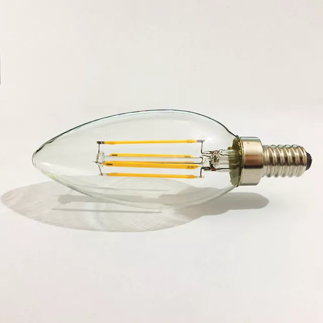 E14 Small Screw 220V 4W LED Candle Shape Bulb Warm White Light Indoor Home Decor