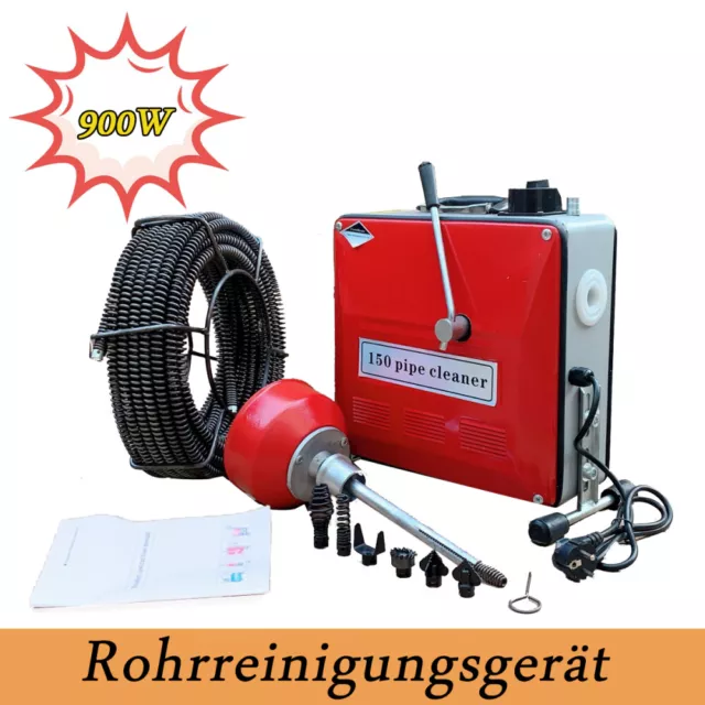 Rohrreinigungsgerät Werkzeug Abflussreiniger Spirale Rohrreinigungsmaschine 900W