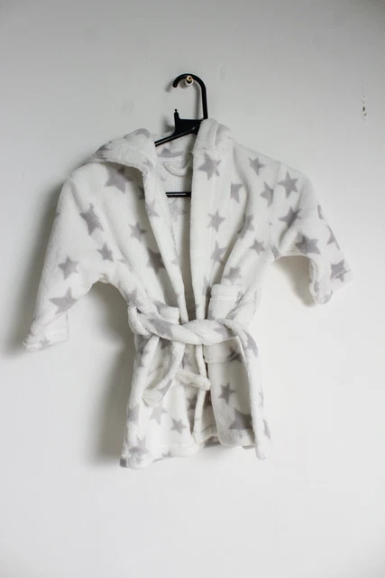 Next Girls Kids Youths Fleece Dressing Gown - White - Size Age 1.5-2 Years (52E)
