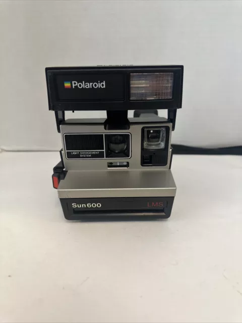 Vintage Polaroid Sun 600 LMS Instant Film Camera With Carrying Strap Untested