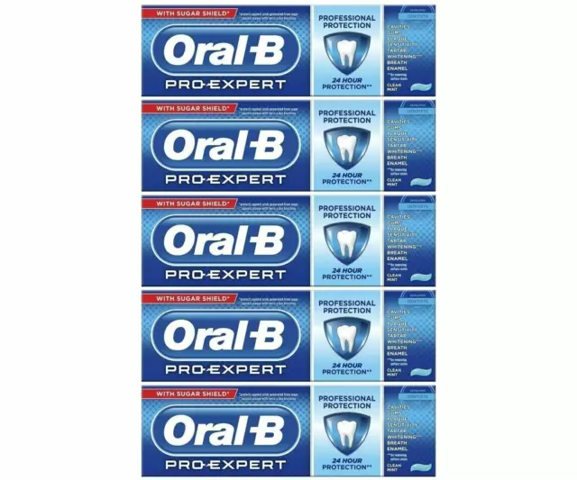 Oral-B Pro-Expert dentifricio protezione professionale nuovo di zecca 75 ml (confezione da 5)