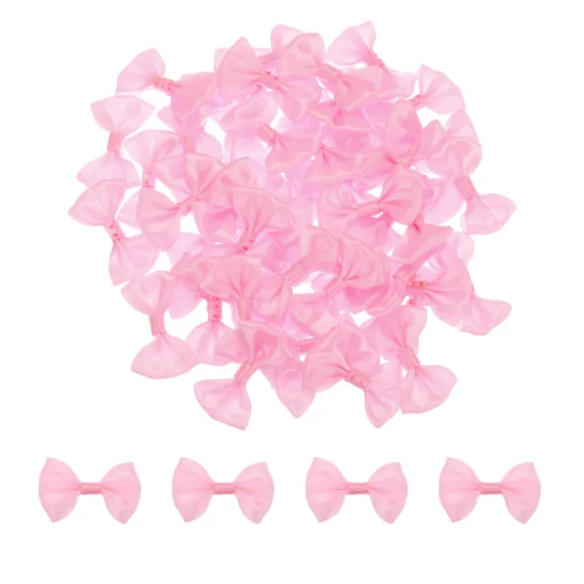 100 Stck. Hot Pink Fliege 1,5""x1"" Mini-Schleife zum Basteln Satinschleife