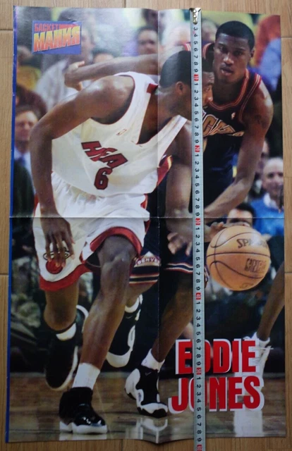Eddie Jones Miami Heat NBA vintage poster 15”x22” no pinholes c. 2000-2002