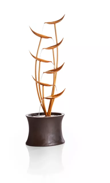 Fuente de habitación ""Golden Leaves"" bomba de agua integrada 110 cm oro cobre mercancía de segunda mano