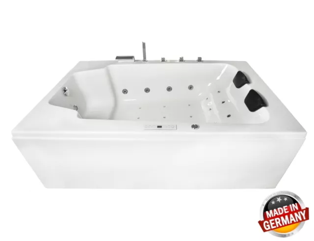 XXL Luxus Whirlpool Badewanne RECHTS LED Doppelwanne 190x120 cm MADE IN GERMANY