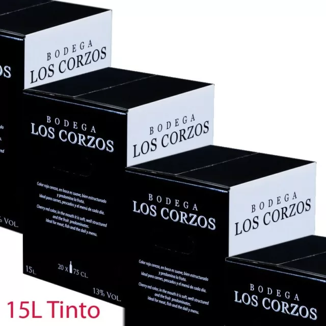 Lote 15 Cajas Bag in Box 15L Vino Tinto Recomendado Bodega Los Corzos