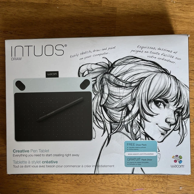 INTUOS DRAW Creative Graphics Tablet CTL490/W With Pen And Tips