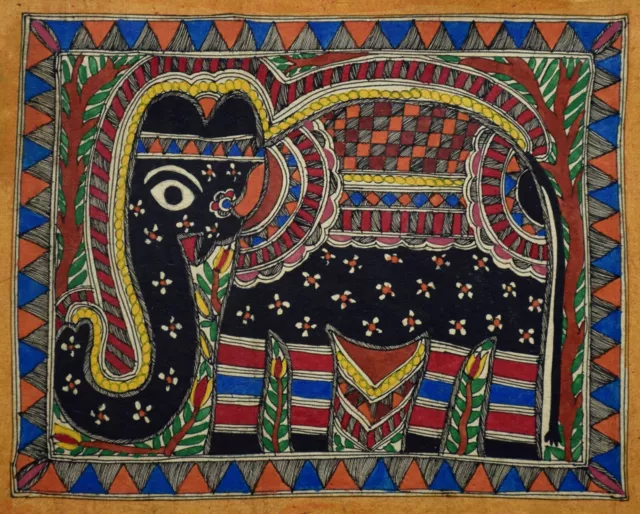 Gajraj - Elephant | Madhubani Handmade Painting I Mithila Art | Handmade Paper