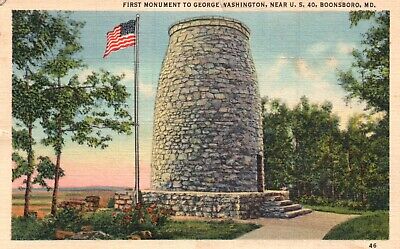 Boonsboro, MD, First Monument to George Washington, 1950 Vintage Postcard e6099