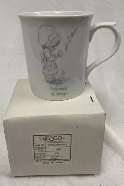 1985 PRECIOUS MOMENTS Coffee Cup "GOD MADE ALL THINGS"